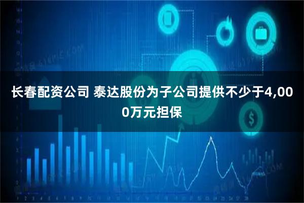 长春配资公司 泰达股份为子公司提供不少于4,000万元担保