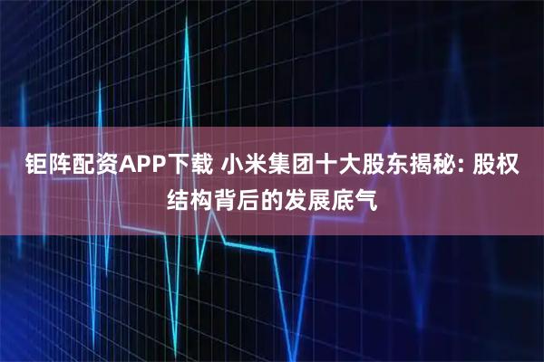 钜阵配资APP下载 小米集团十大股东揭秘: 股权结构背后的发展底气